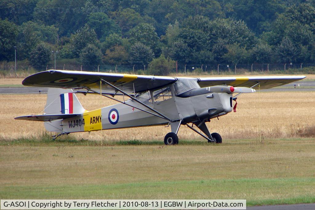 G-ASOI, 1964 Beagle A-61 Terrier 2 C/N B.627, 1964 Beagle Aircraft Ltd BEAGLE A.61 SERIES 2, c/n: B.627 wears Serial WJ404 at Wellesbourne