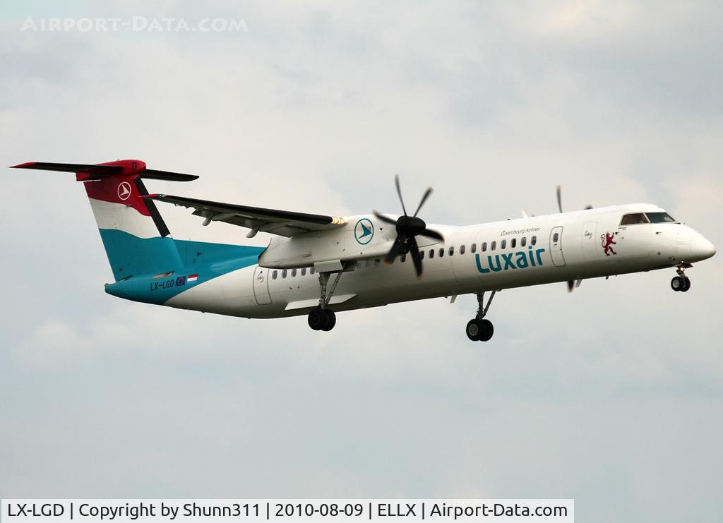 LX-LGD, 2007 De Havilland Canada DHC-8-402Q Dash 8 C/N 4171, Landing rwy 24...