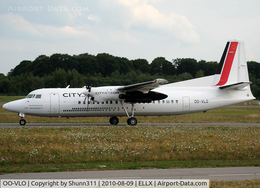 OO-VLO, 1988 Fokker 50 C/N 20127, Taxiing holding point rwy 24 for departure...