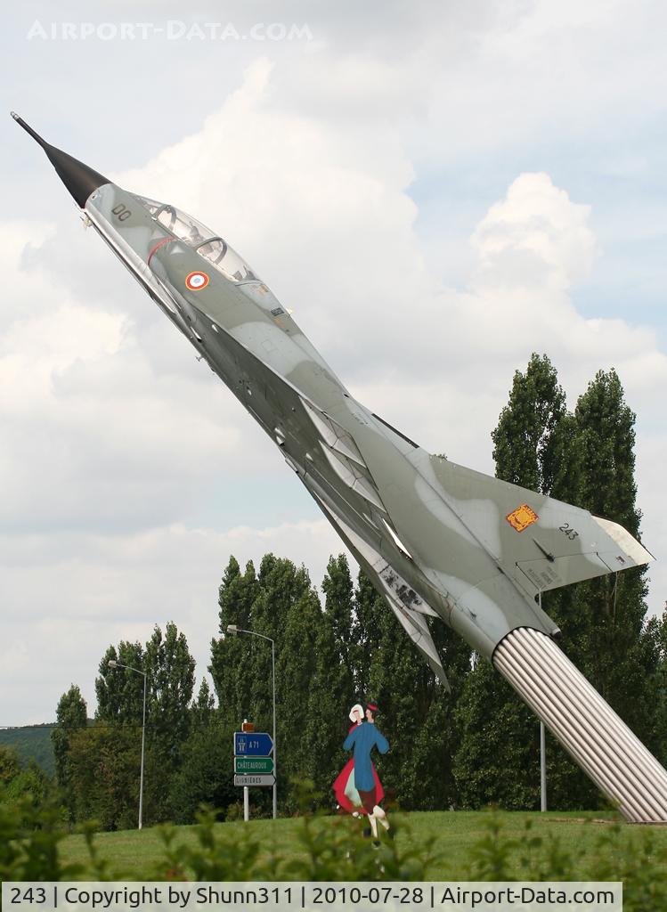 243, Dassault Mirage IIIB-RV C/N 243, S/n 243 - Dassault Mirage 3B-RV preserved on a roundabout at the entrance of this town...