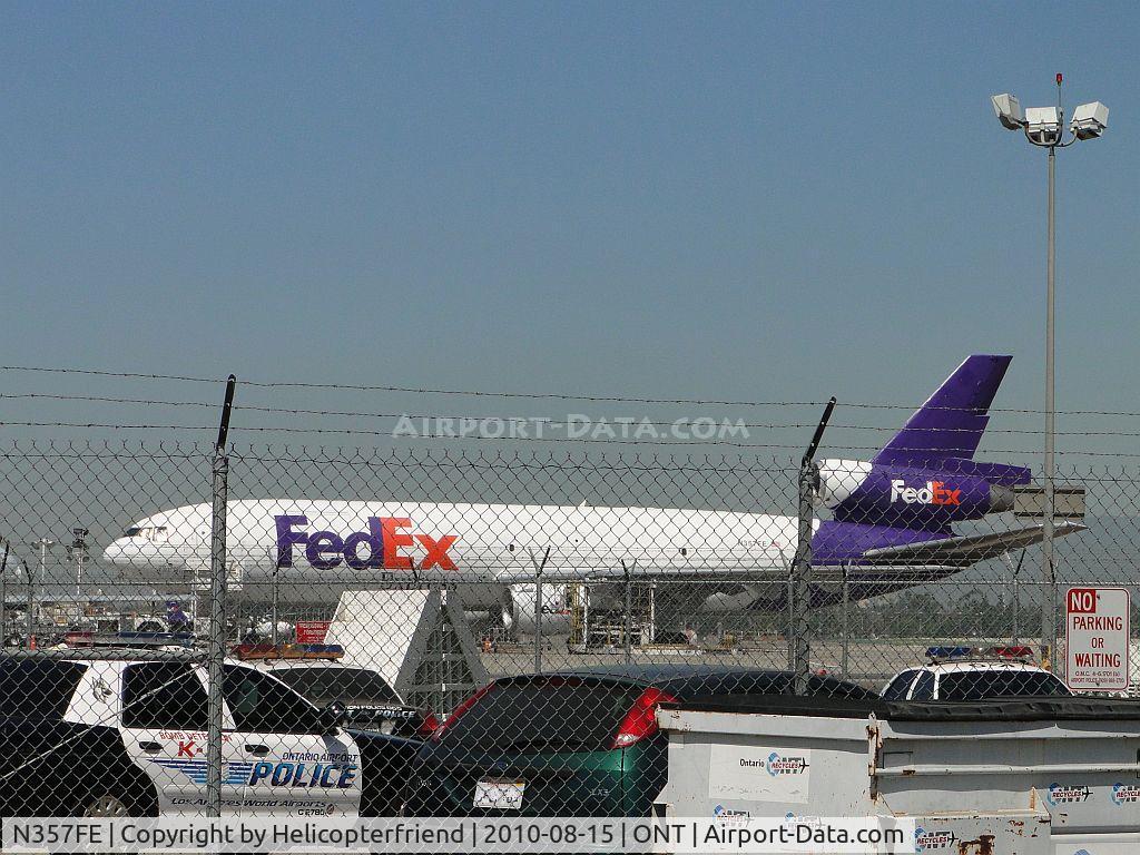 N357FE, 1975 McDonnell Douglas MD-10-10F C/N 46939, Another Fed Ex parked behind Airport Police parking and behind Fed Ex building