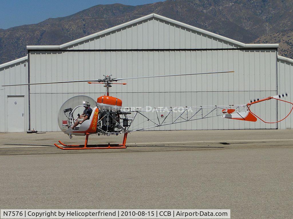 N7576, 1969 Bell 47G-2A C/N 2666, Preflight completed, preparing for lift off