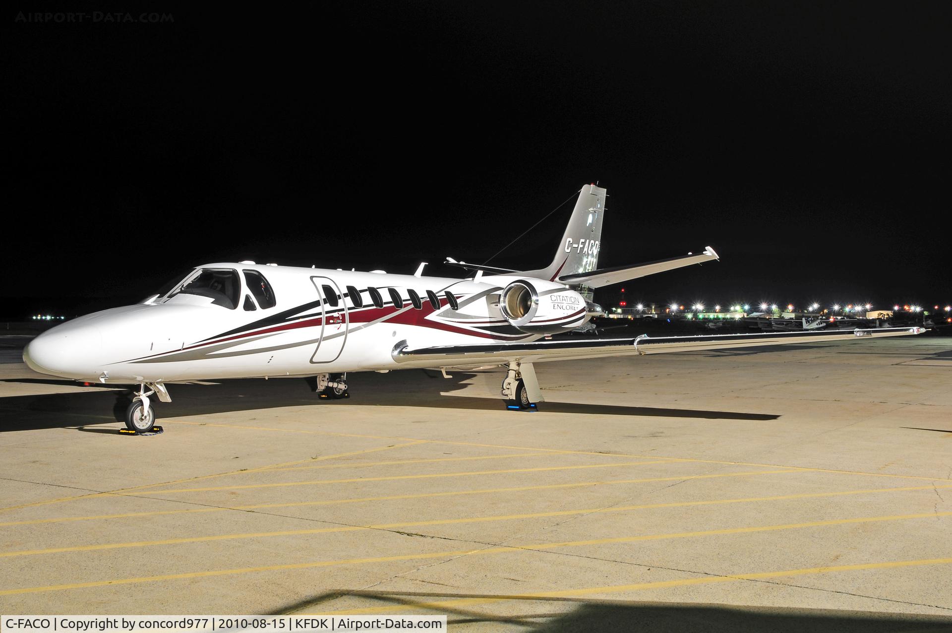 C-FACO, 2007 Cessna 560 Citation Encore+ C/N 560-0753, Seen at KFDK on 8/15/2010.  Immaculate!