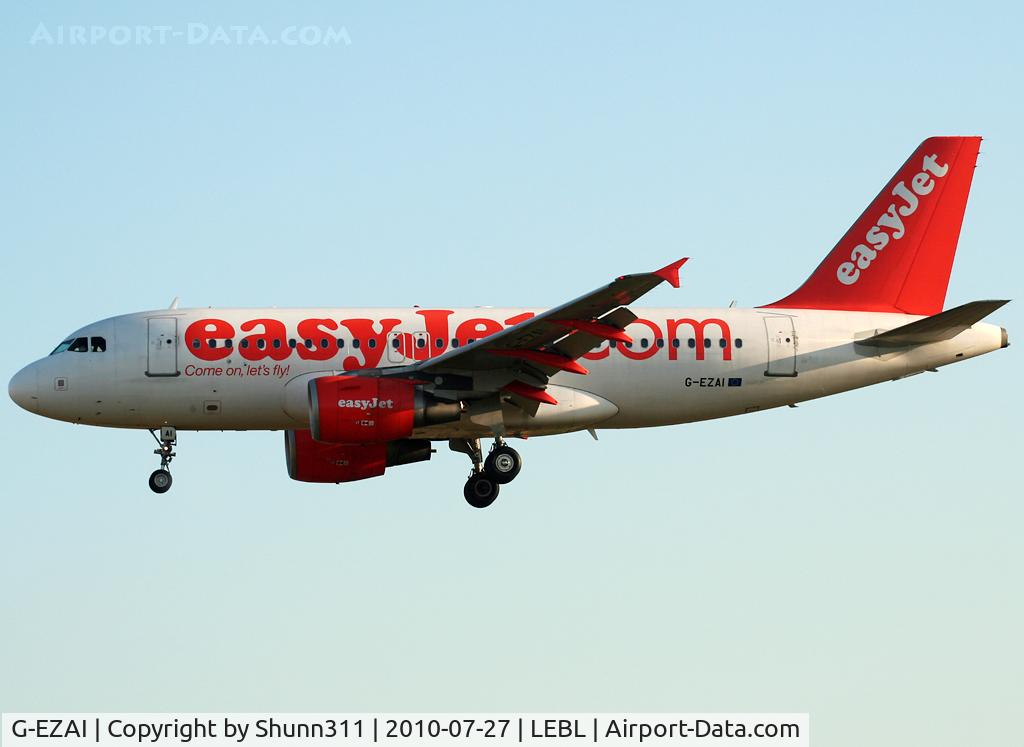 G-EZAI, 2006 Airbus A319-111 C/N 2735, Landing rwy 25R