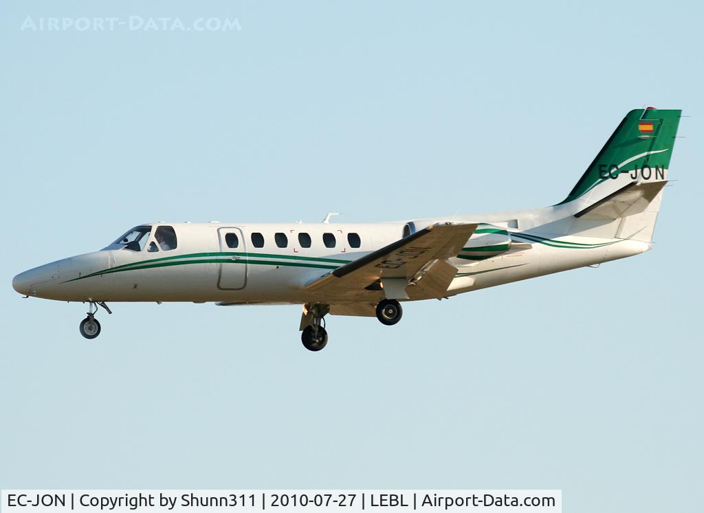 EC-JON, 1980 Cessna 550 Citation II C/N 550-0190, Landing rwy 25R