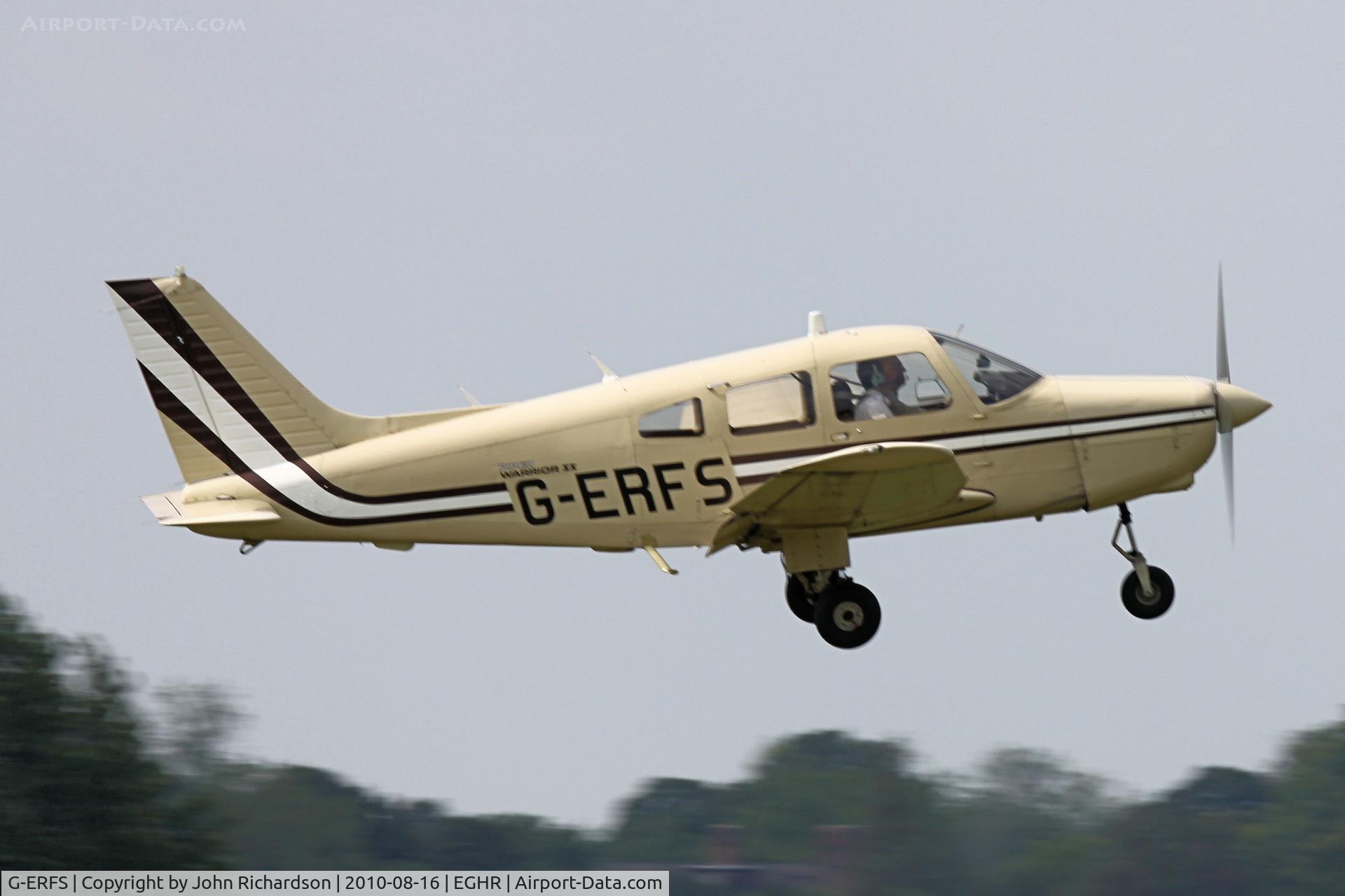 G-ERFS, 1982 Piper PA-28-161 Cherokee Warrior II C/N 28-8216051, Departing Goodwood