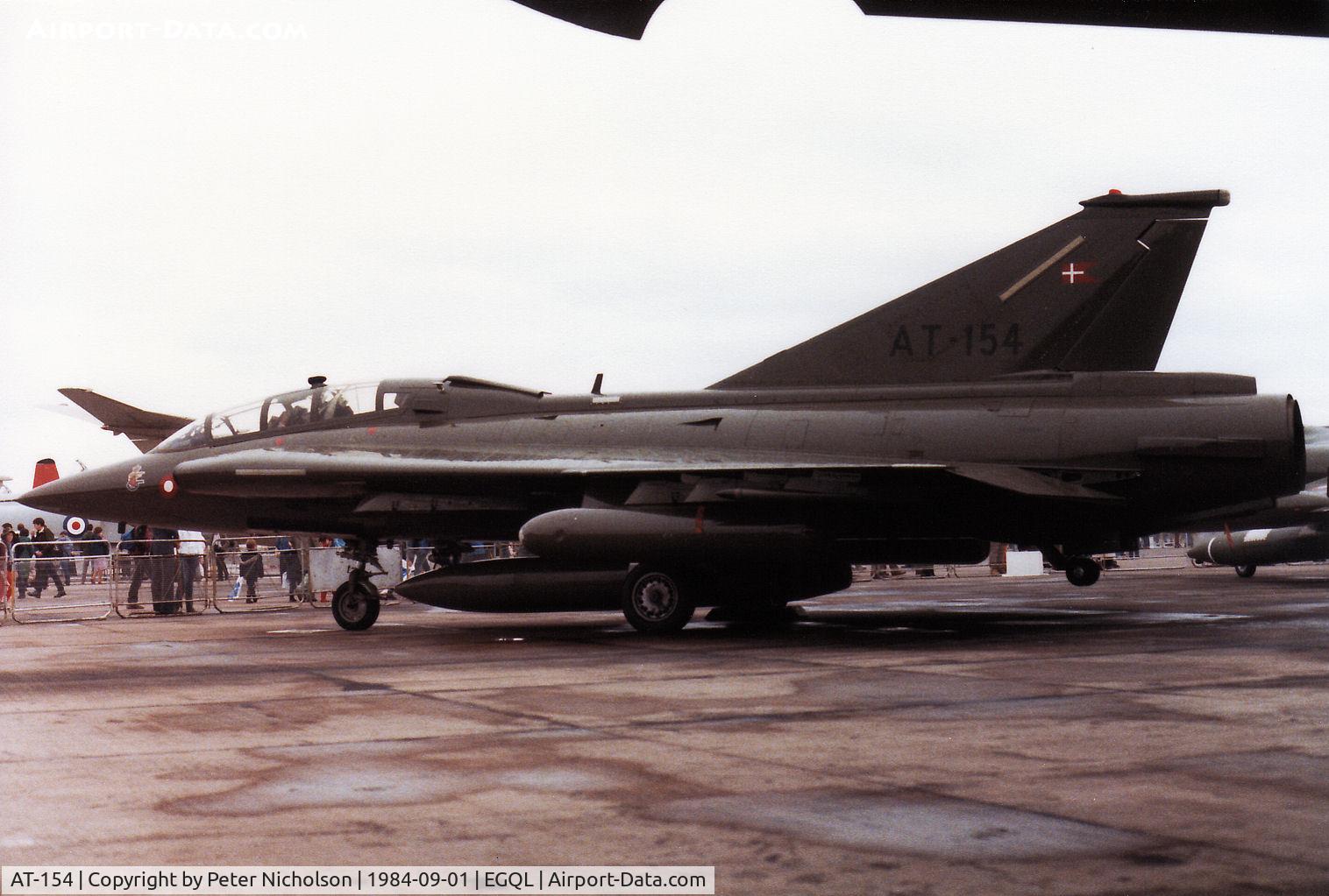 AT-154, 1971 Saab TF-35 Draken C/N 35-1154, Esk 729 of the Royal Danish Air Force displayed this Draken at the 1984 RAF Leuchars Airshow.