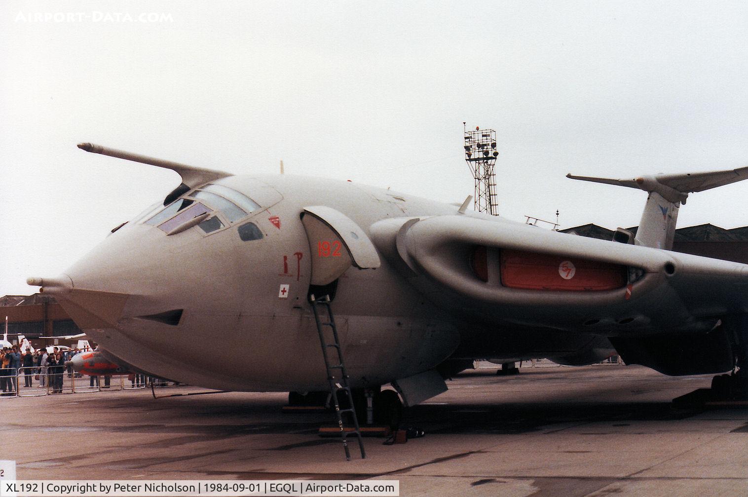 XL192, 1962 Handley Page Victor K.2 C/N HP80/73, Victor K.2 of 57 Squadron based at RAF Marham on display at the 1984 RAF Leuchars Airshow.
