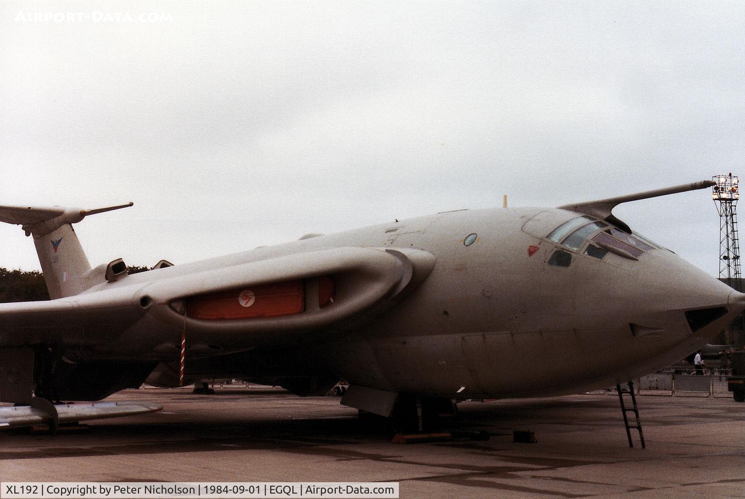 XL192, 1962 Handley Page Victor K.2 C/N HP80/73, Victor K.2 tanker of RAF Marham's 57 Squadron on display at the 1984 RAF Leuchars Airshow.