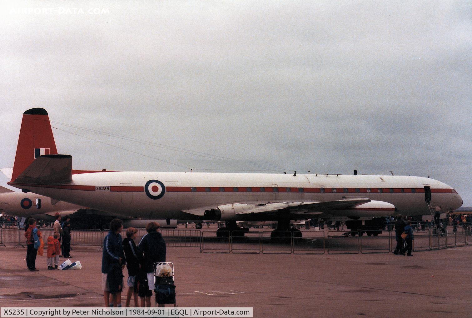 XS235, 1963 De Havilland DH.106 Comet 4C C/N 6473, Comet 4C named Canopus of Boscombe Down's Aeroplane & Armament Experimental Establishment on display at the 1984 RAF Leuchars Airshow.