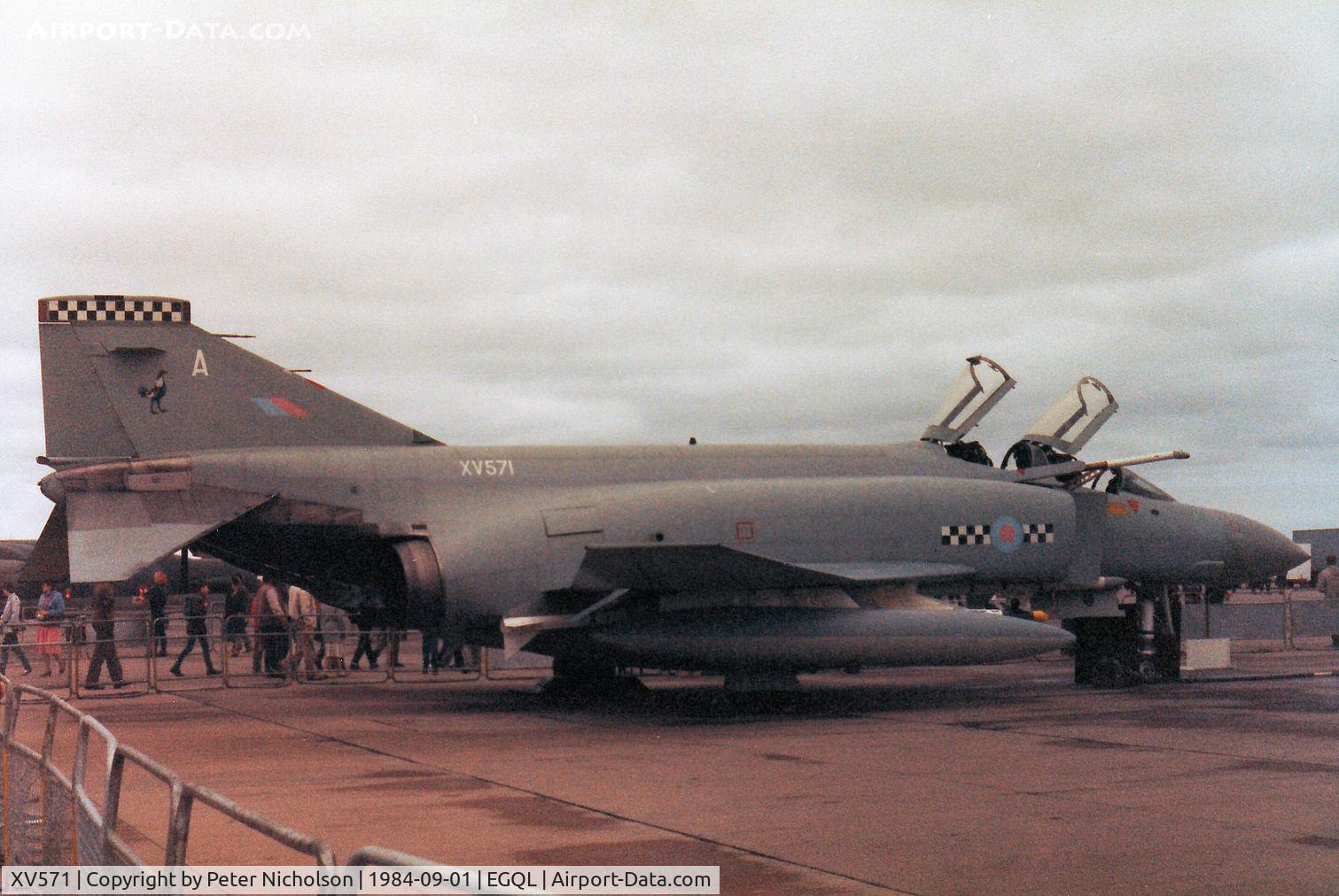 XV571, 1968 McDonnell Douglas Phantom FG1 C/N 9325/3020, Leuchars-based Phantom FG.1 of 43 Squadron was on display at the 1984 RAF Leuchars Airshow.