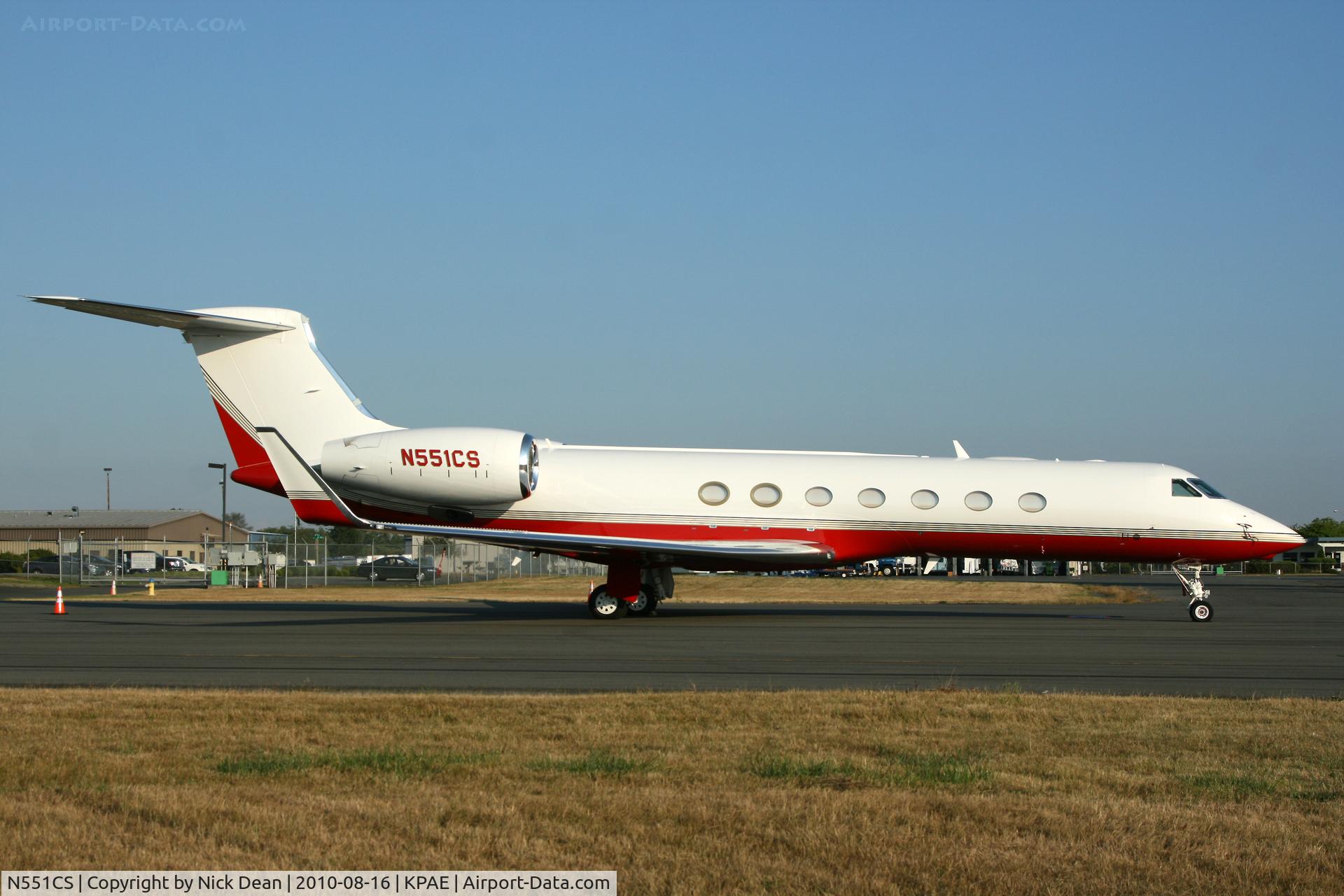 N551CS, Gulfstream Aerospace GV-SP (G550) C/N 5264, KPAE Campbells Soup's new ride replaces GIV N545CS they acquired local company Stockpot Soups some time ago and have been regular visitors here ever since.