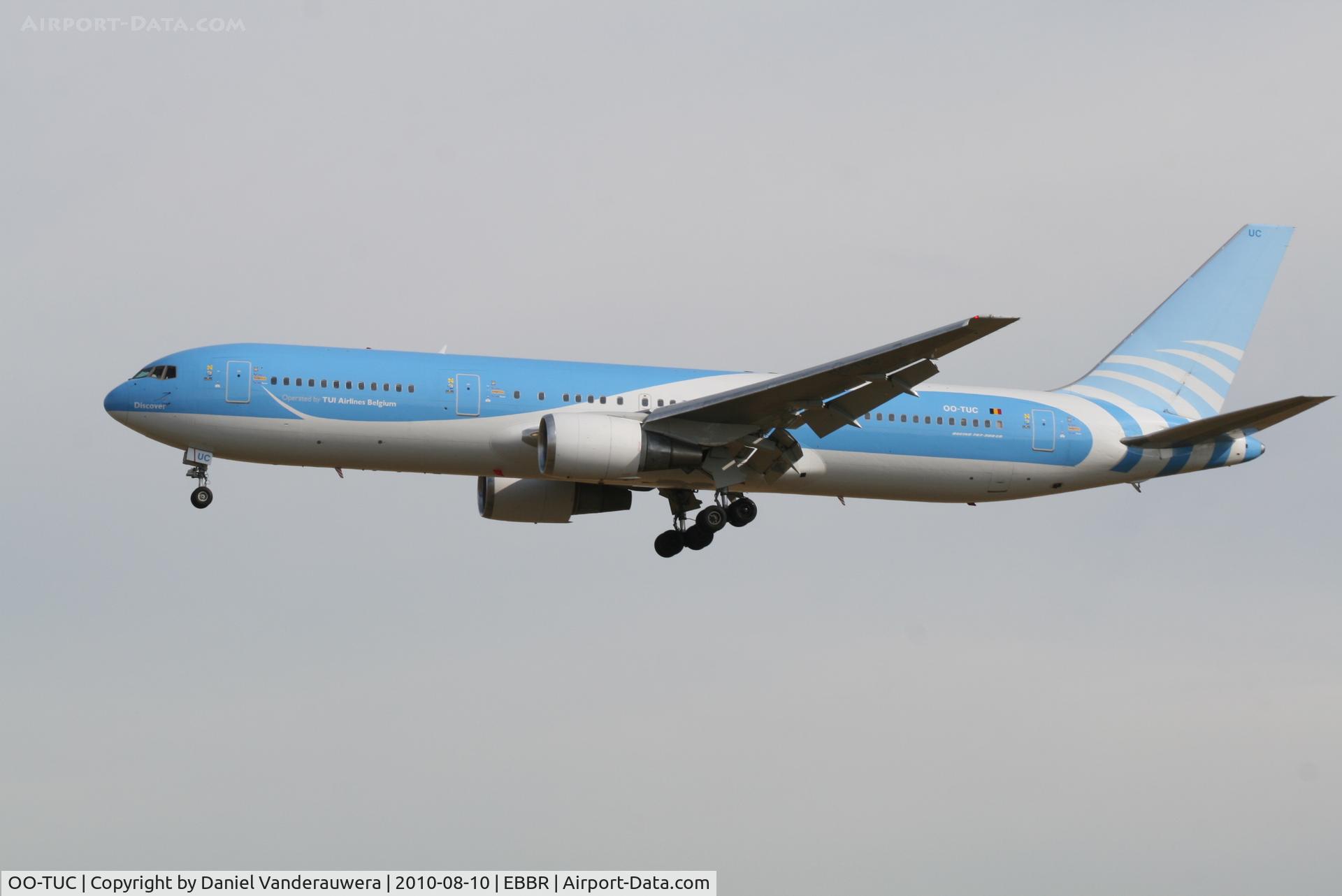 OO-TUC, 1990 Boeing 767-341/ER C/N 24844, Arrival of flight JAF104 to RWY 25L