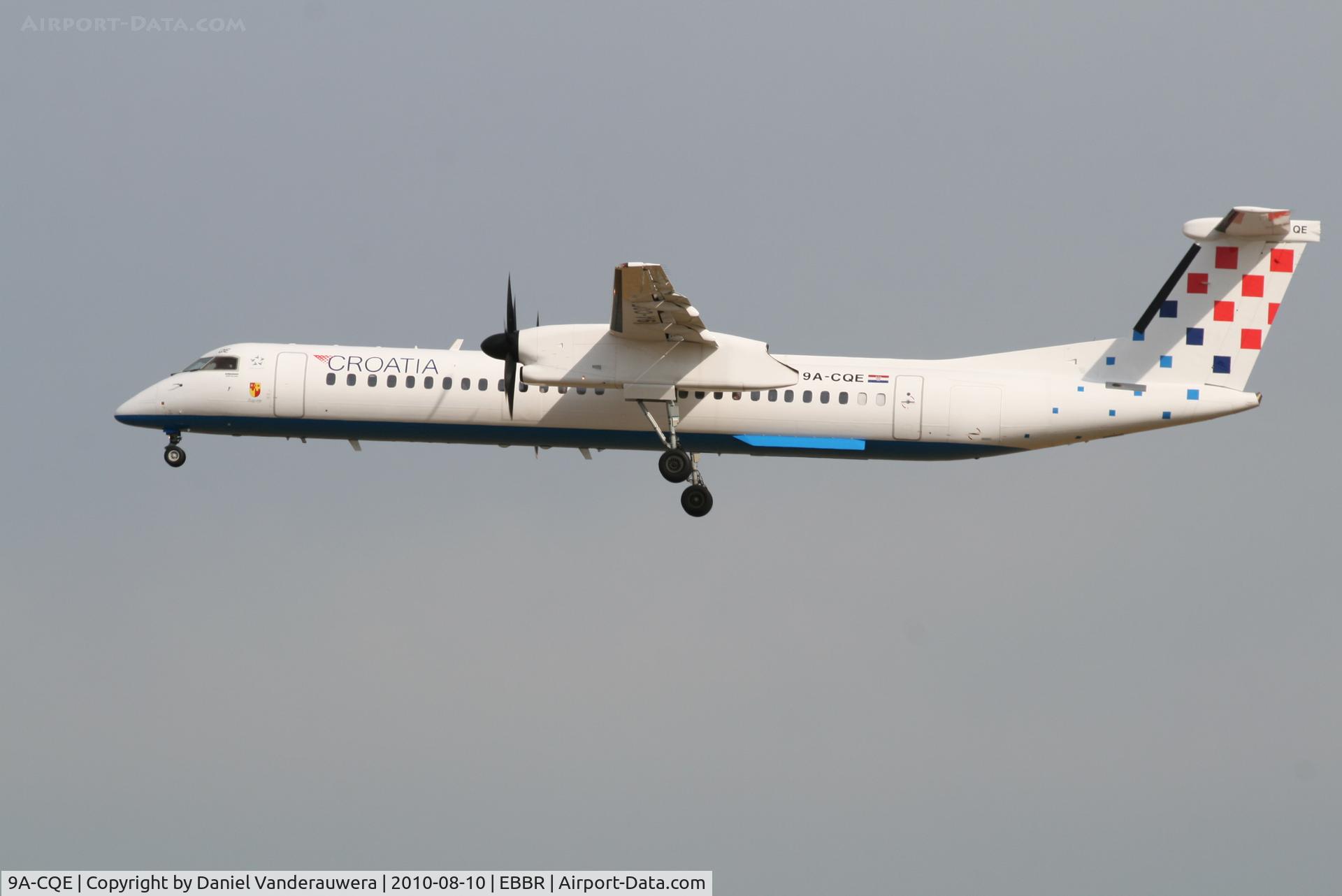 9A-CQE, 2010 De Havilland Canada DHC-8-402Q Dash 8 C/N 4300, Arrival of flight OU456 to RWY 25L