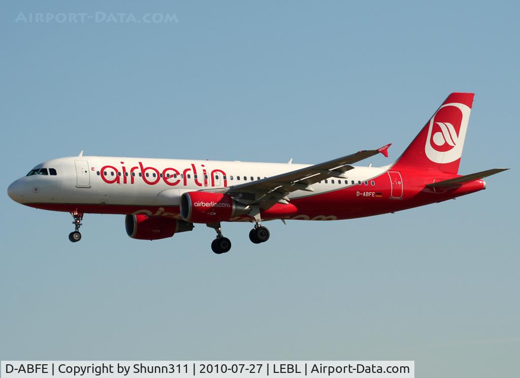 D-ABFE, 2010 Airbus A320-214 C/N 4269, Landing rwy 25R