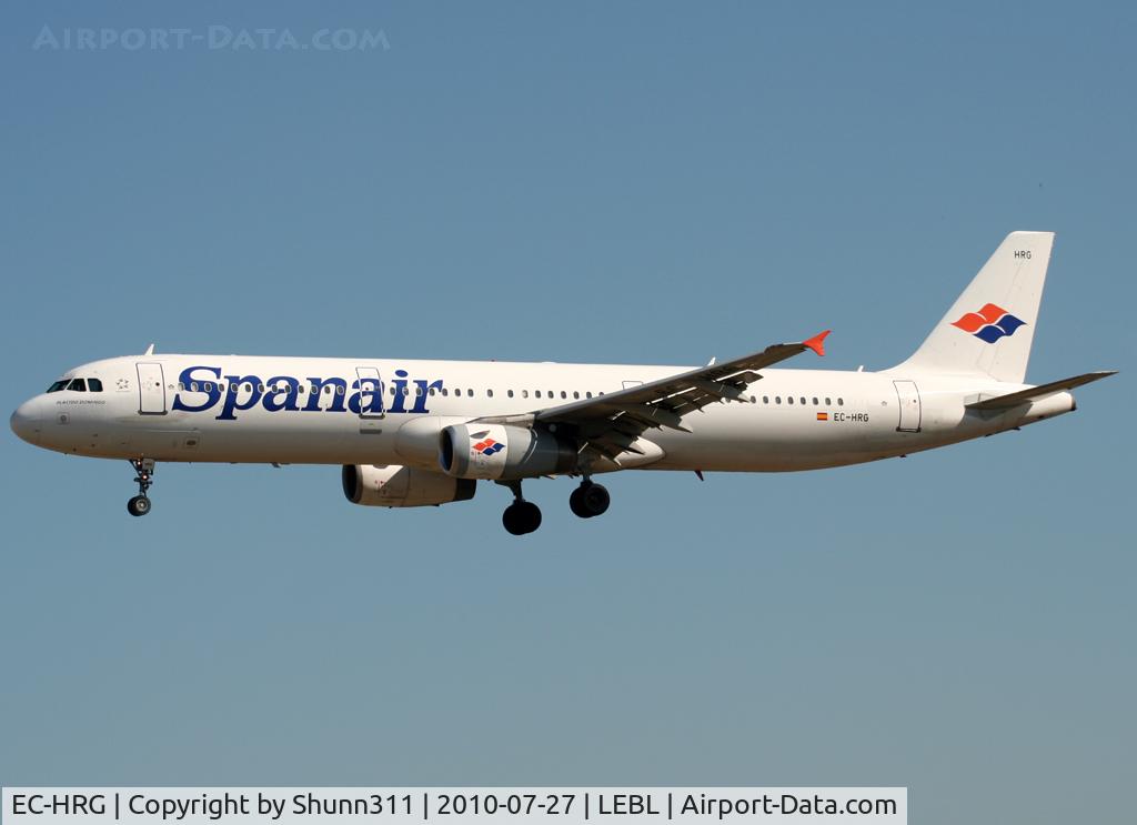 EC-HRG, 2000 Airbus A321-231 C/N 1366, Landing rwy 25R