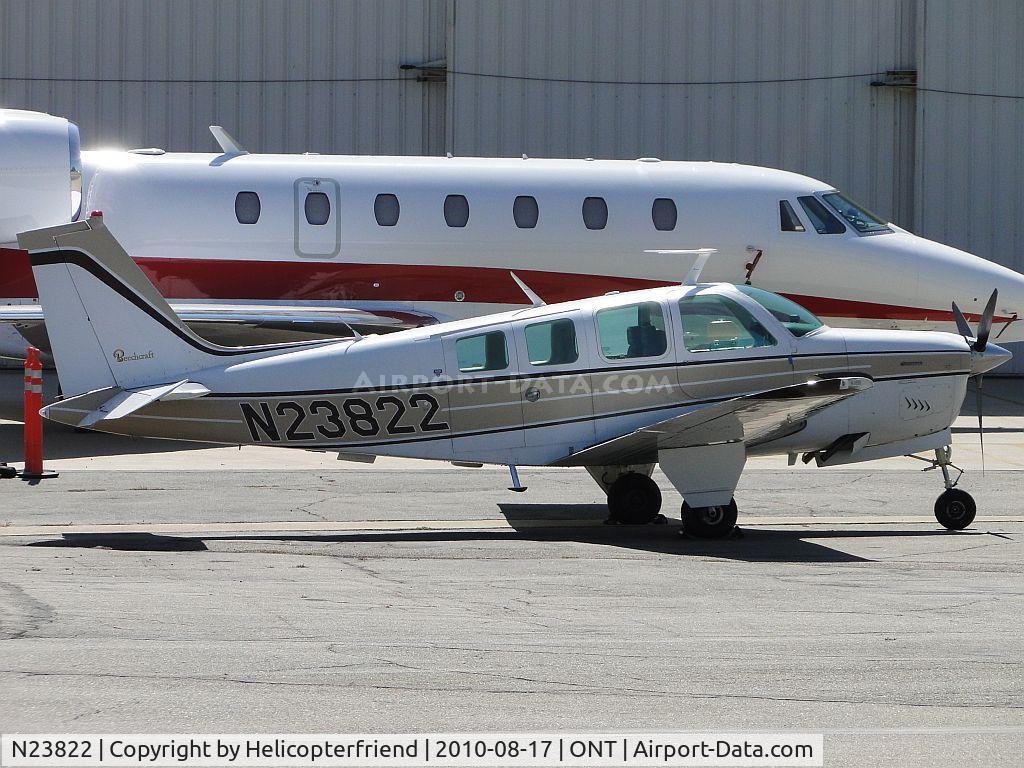 N23822, 1977 Beech A36 Bonanza 36 C/N E-1089, Parked at Ontario