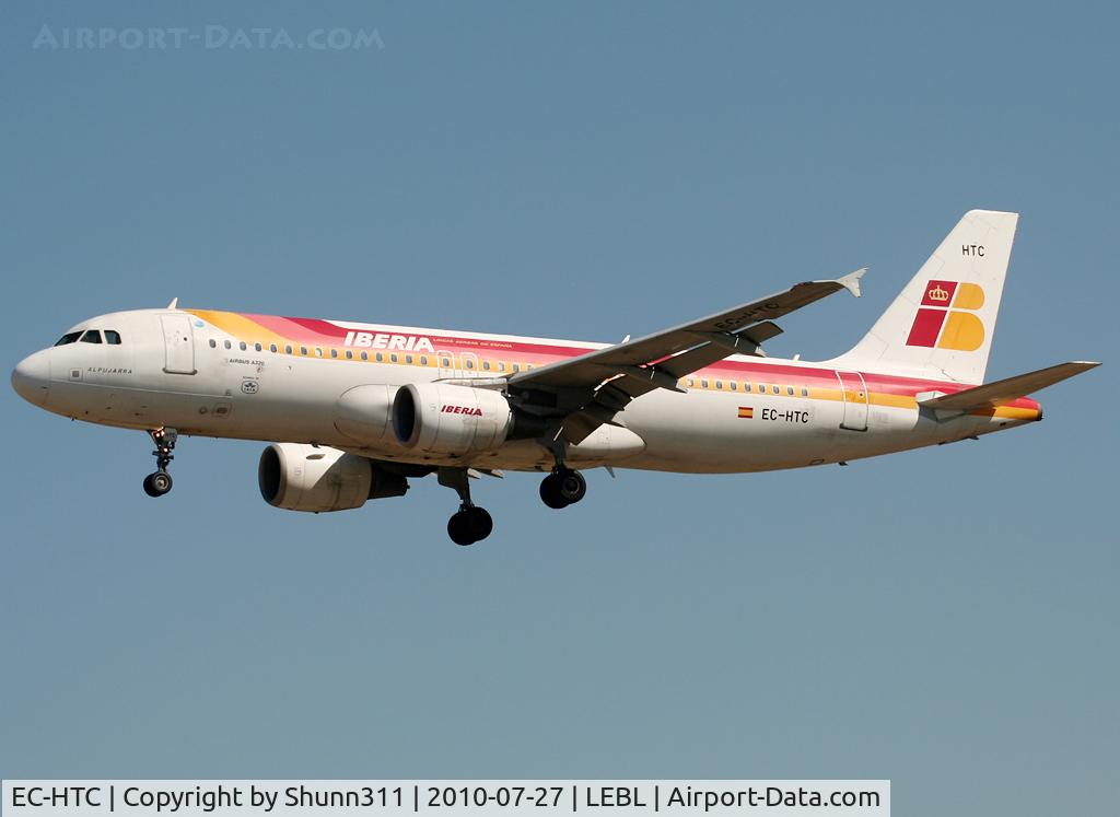 EC-HTC, 2001 Airbus A320-214 C/N 1540, Landing rwy 25R