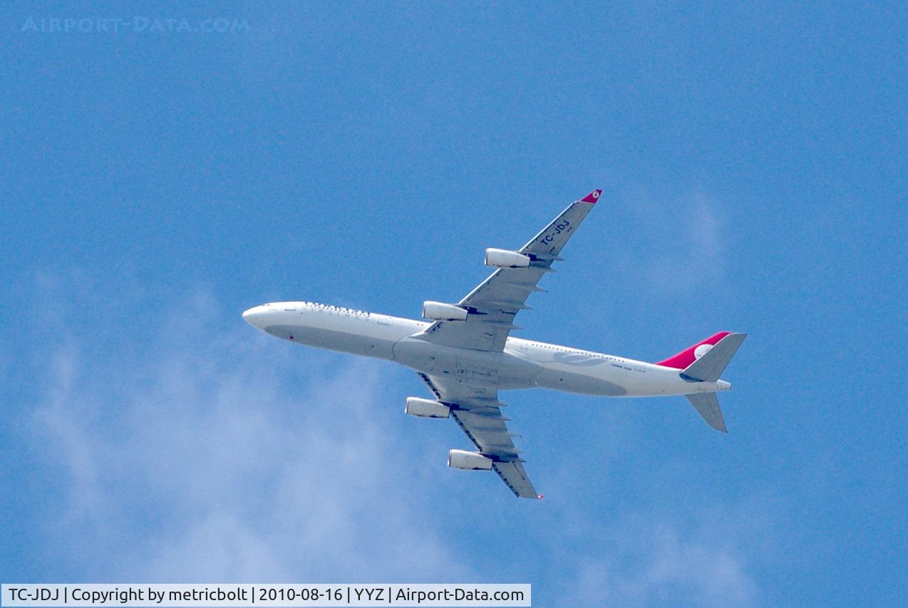 TC-JDJ, 1993 Airbus A340-311 C/N 023, Over Richmond Hill,Ont,approaching YYZ