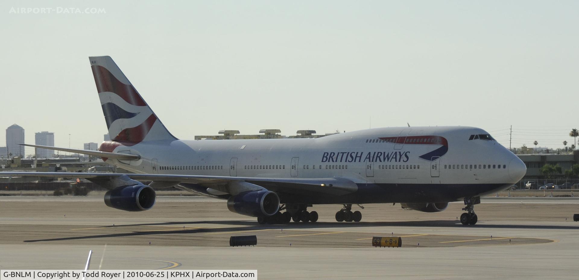 G-BNLM, 1990 Boeing 747-436 C/N 24055, Taxiing at PHX