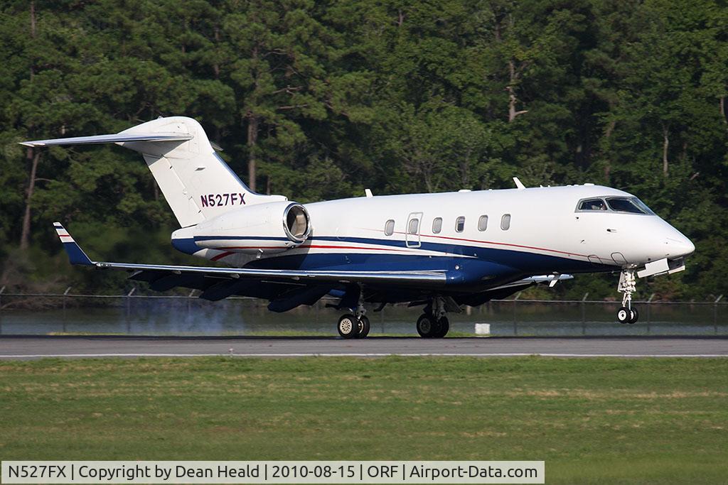 N527FX, 2006 Bombardier Challenger 300 (BD-100-1A10) C/N 20124, Bombarider Flexjet 2006 Bombardier BD-100-1A10 Challenger 300 N527FX from Teterboro (KTEB) landing RWY 23. The aircraft will leave in the morning to Gowen Field (KBOI) - Boise, ID.