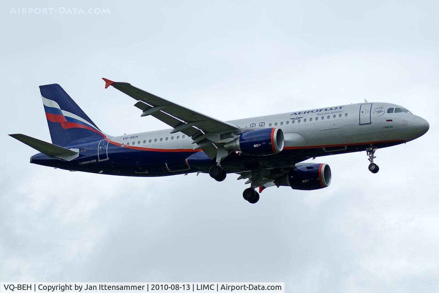 VQ-BEH, 2009 Airbus A320-214 C/N 4133, Aeroflot @ Malpensa