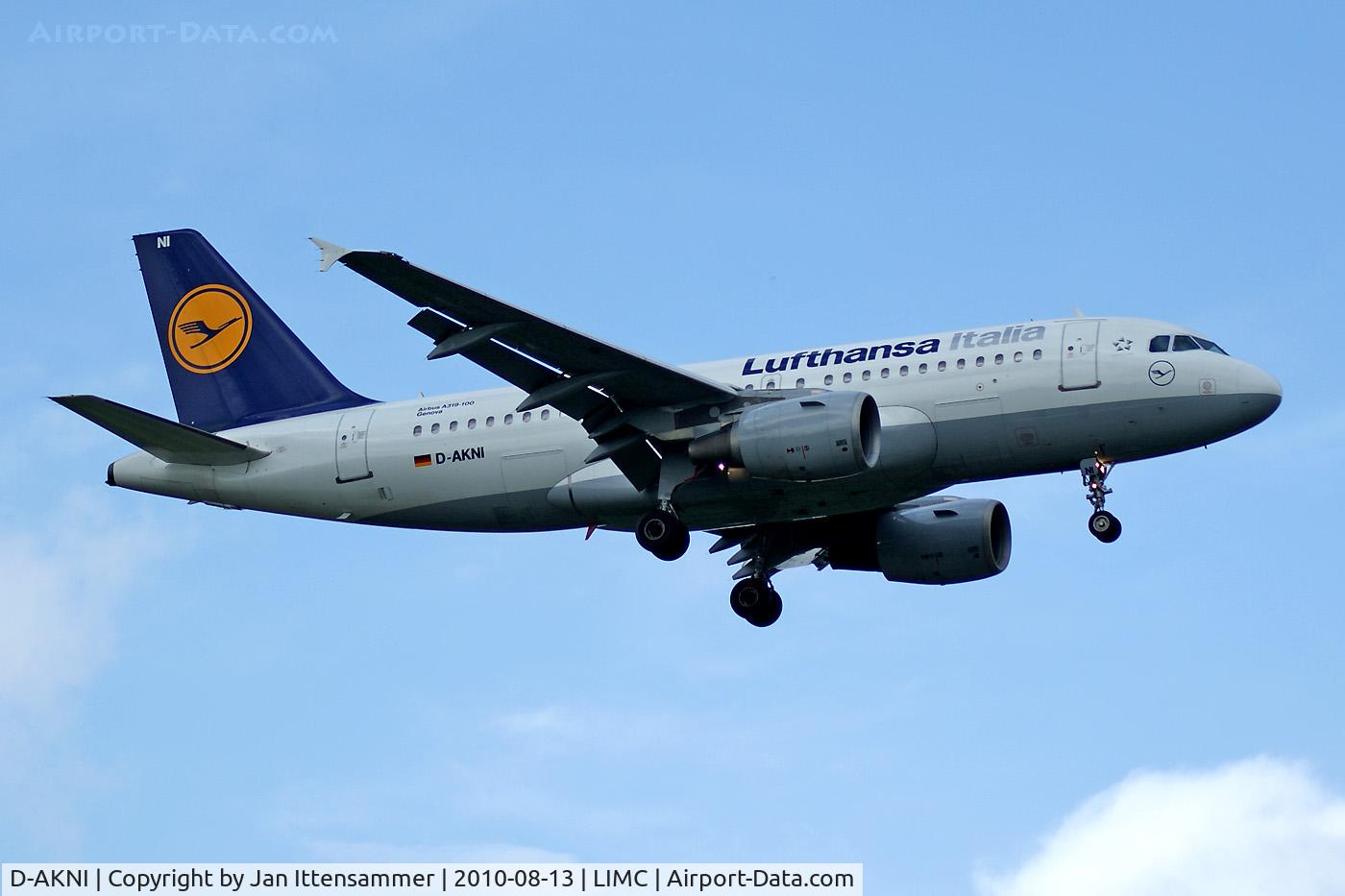 D-AKNI, 1999 Airbus A319-112 C/N 1016, Lufthans Italia @ Malpensa