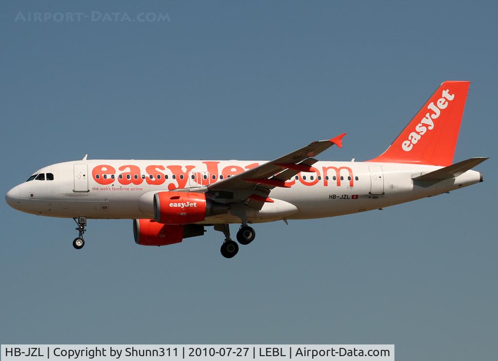 HB-JZL, 2004 Airbus A319-111 C/N 2353, Landing rwy 25R