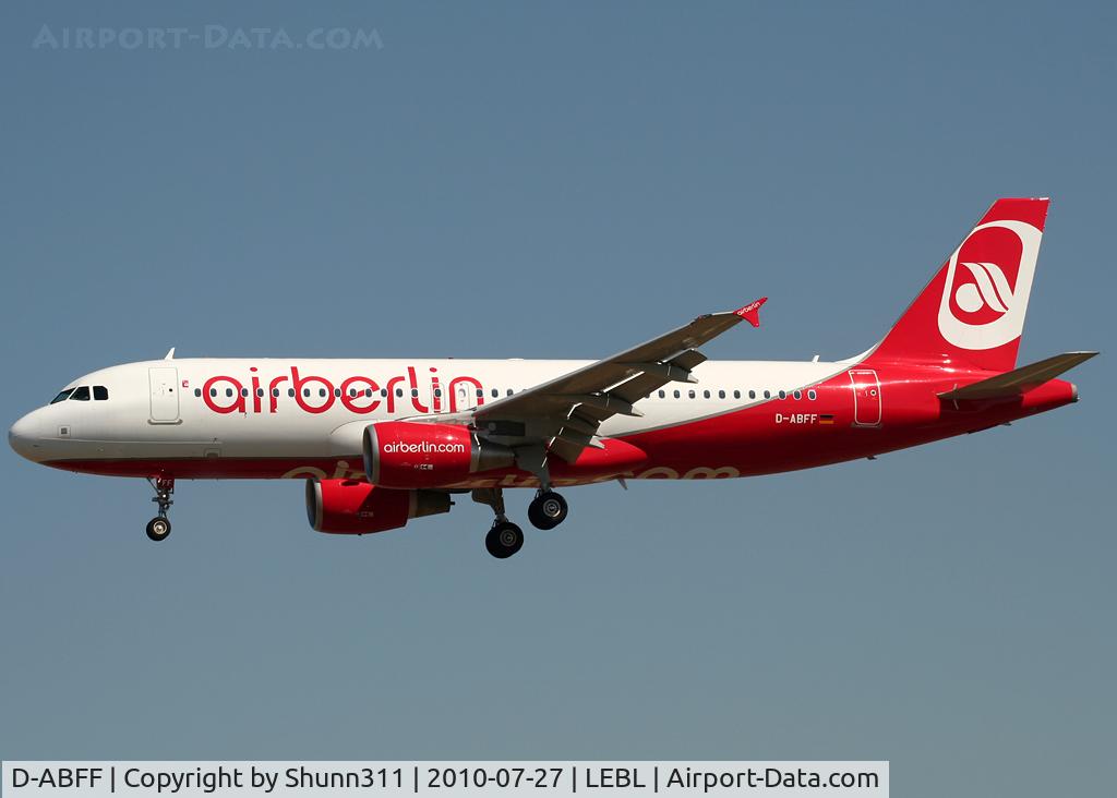 D-ABFF, 2010 Airbus A320-214 C/N 4329, Landing rwy 25R