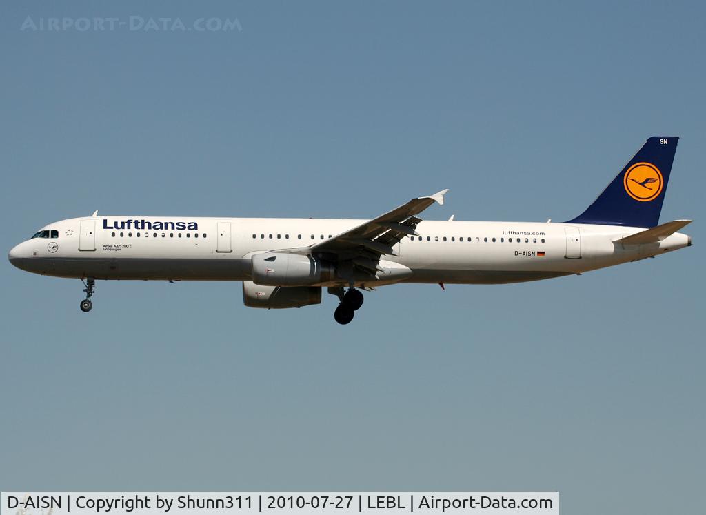 D-AISN, 2008 Airbus A321-231 C/N 3592, Landing rwy 25R