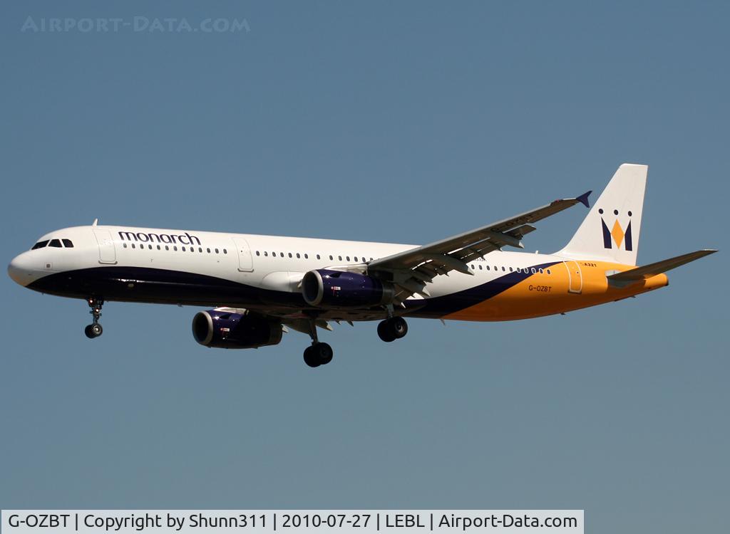 G-OZBT, 2008 Airbus A321-231 C/N 3546, Landing rwy 25R