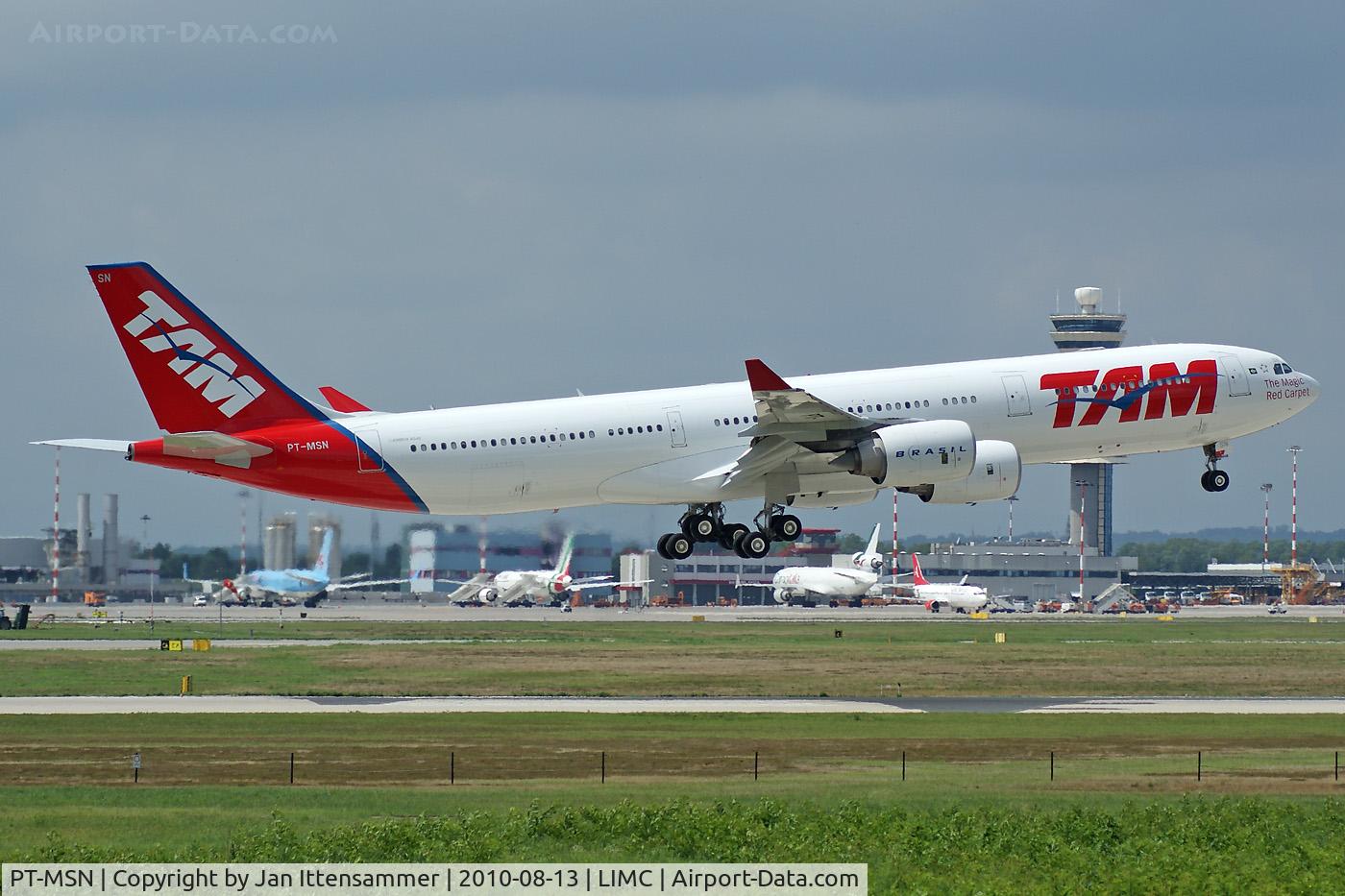 PT-MSN, 2003 Airbus A340-541 C/N 445, Tam - Linhas Aereas @ Malpensa