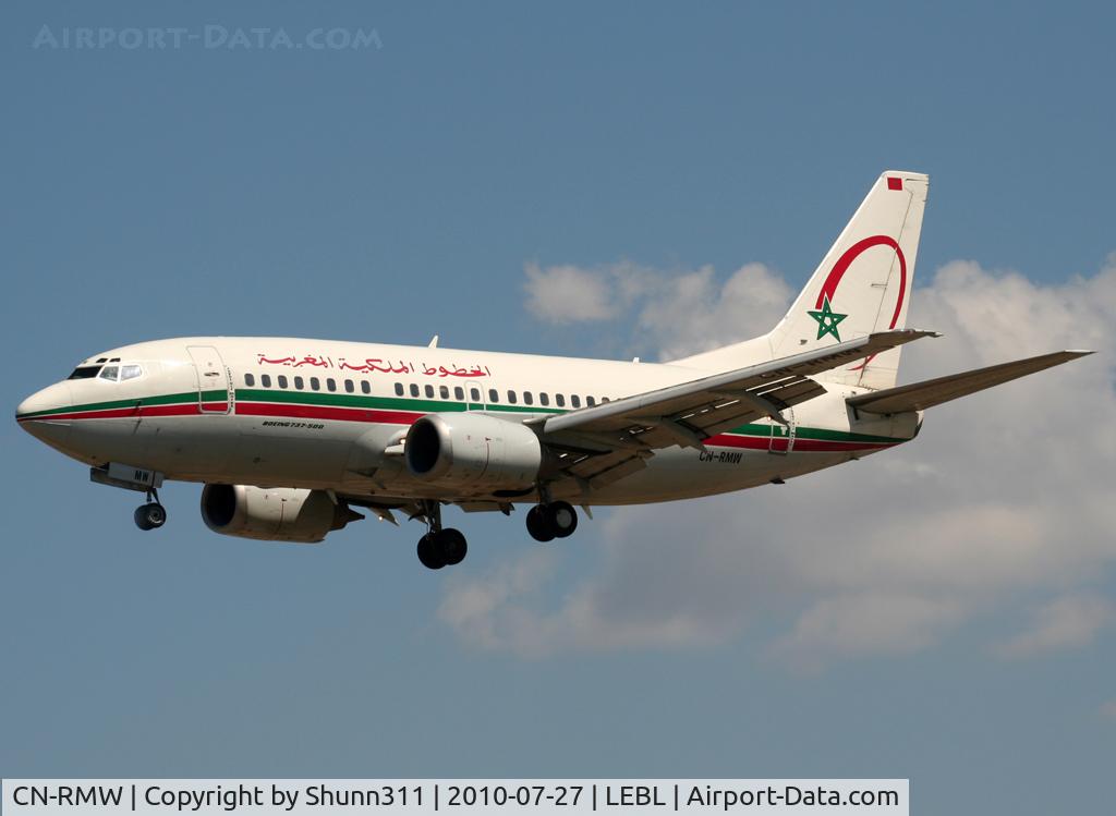 CN-RMW, 1991 Boeing 737-5B7 C/N 25364, Landing rwy 25R