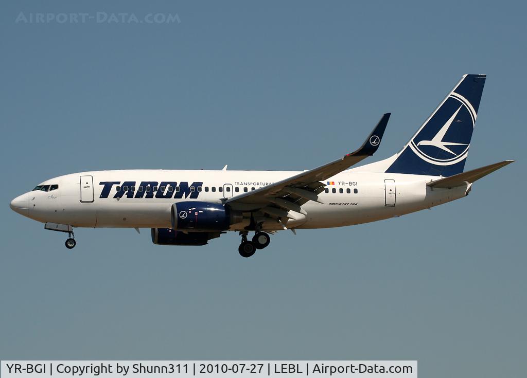 YR-BGI, 2003 Boeing 737-78J C/N 28439, Landing rwy 25R now with fitted winglets...