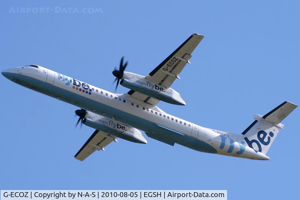G-ECOZ, 2001 De Havilland Canada DHC-8-402Q Dash 8 C/N 4034, Departing 27