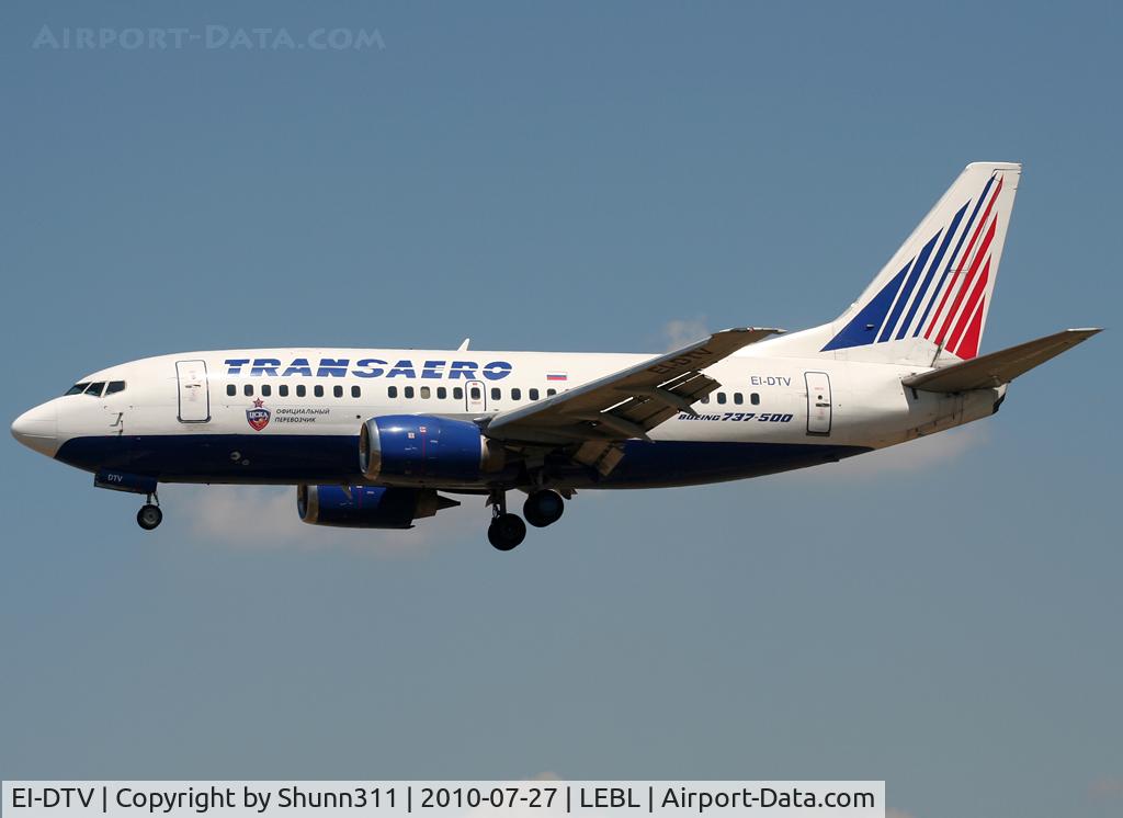 EI-DTV, 1992 Boeing 737-5Y0 C/N 25183, Landing rwy 25R with additional UCKA patch...