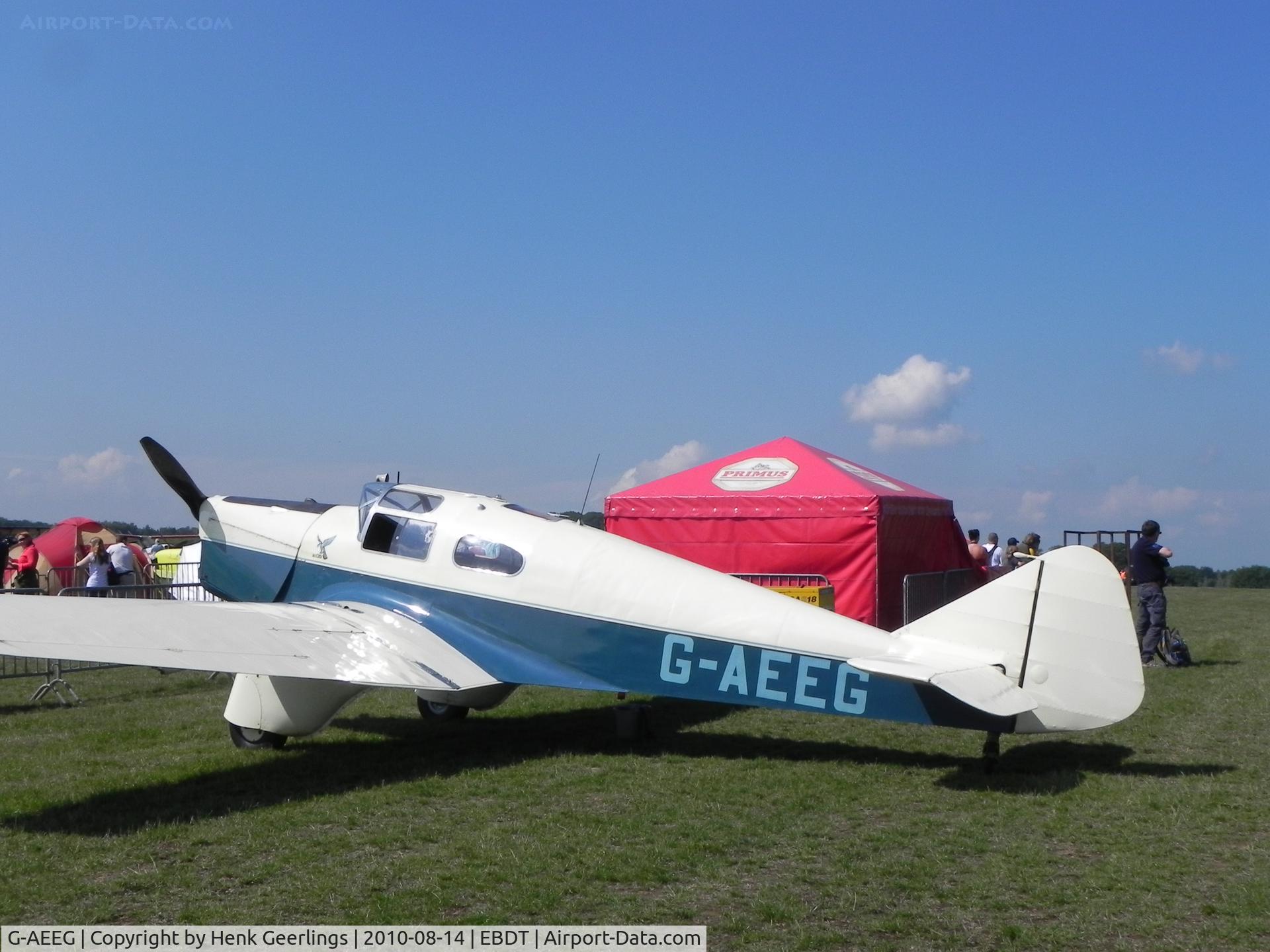 G-AEEG, 1936 Miles M-3A Falcon Major C/N 216, 27th International Oldtimer Fly-In 14 Aug 2010

Schaffen - Diest Belgium - EBDT