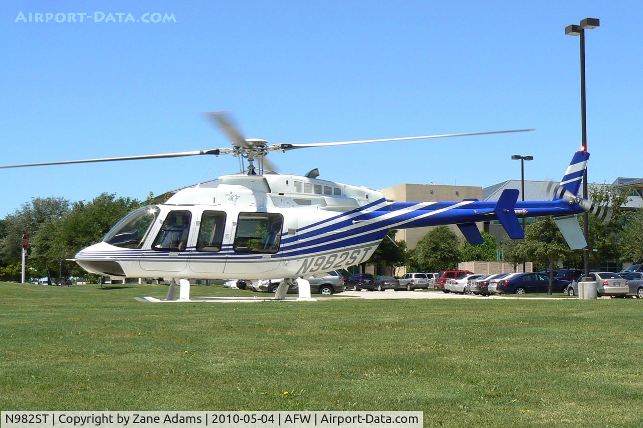N982ST, 1997 Bell 407 C/N 53200, At Alliance Fort Worth - on the office building private heliport 