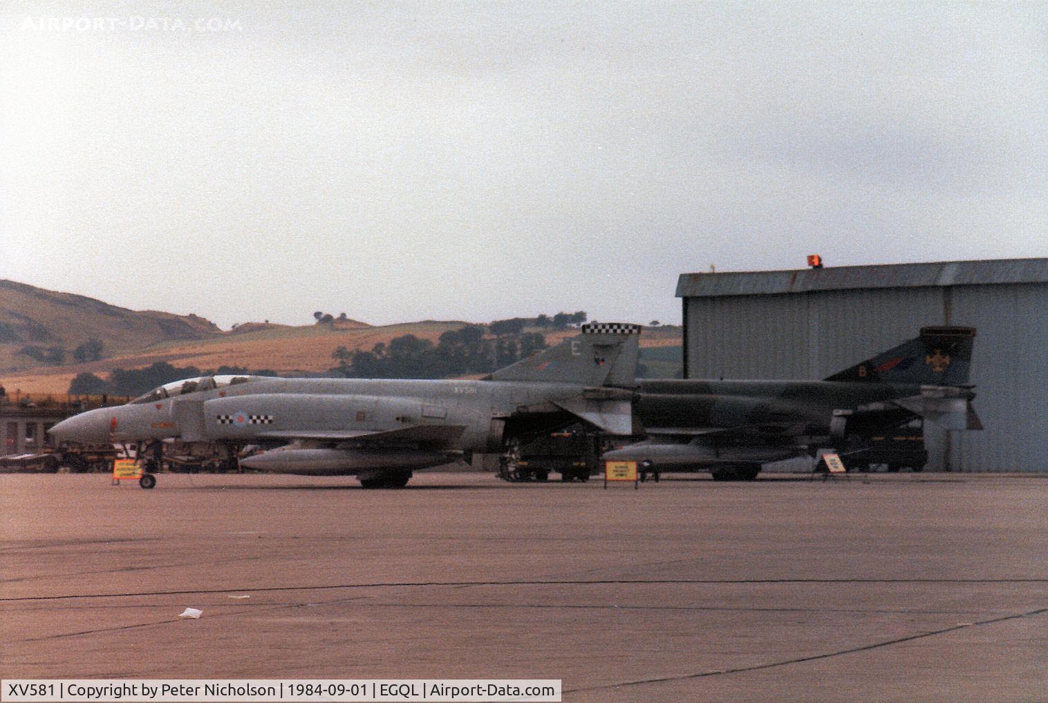 XV581, 1969 McDonnell Douglas Phantom FG1 C/N 3235/9335, Phantom FG.1 of 43 Squadron was on Quick Reaction Alert duty with XV 583 of 111 Squadron during the 1984 RAF Leuchars Airshow.