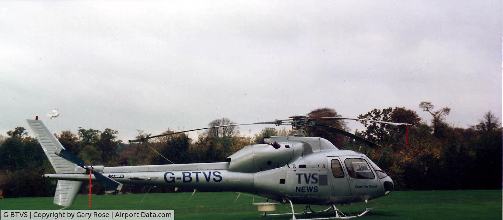 G-BTVS, 1982 Aérospatiale AS-355F-1 Ecureuil 2 C/N 5249, Taken at The Maidstone TV Studios - 1988?