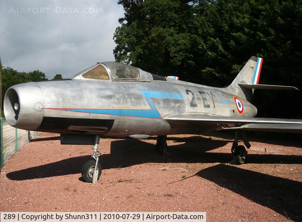 289, Dassault MD-454 Mystere IVA C/N 105, S/n 289 - Preserved inside Savigny-les-Beaune Museum... was at Salon de Provence and Aix-les-Milles...