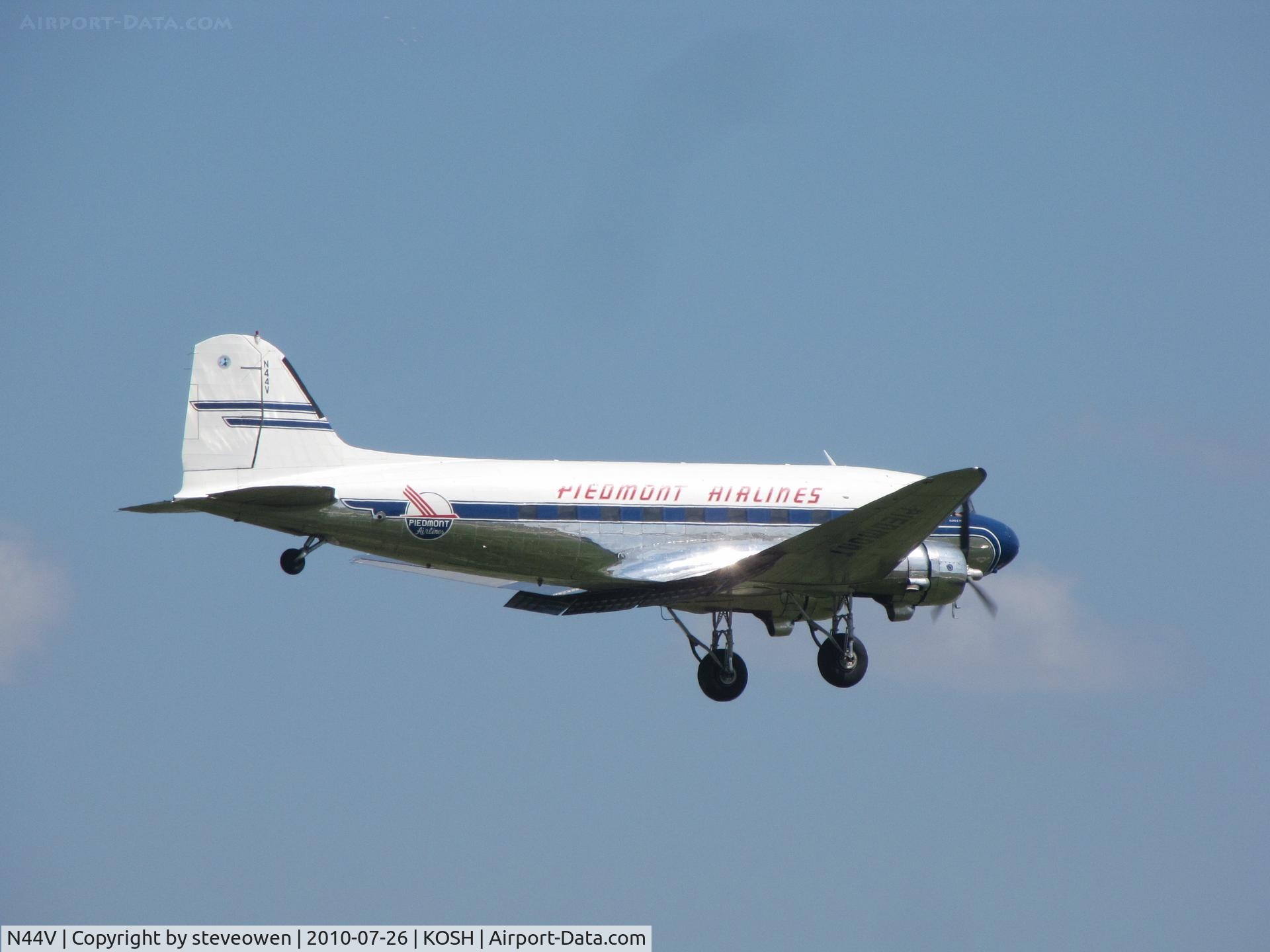 N44V, 1942 Douglas DC-3 C/N 4545, Part  of the mass arrival  EAA Oshkosh2010