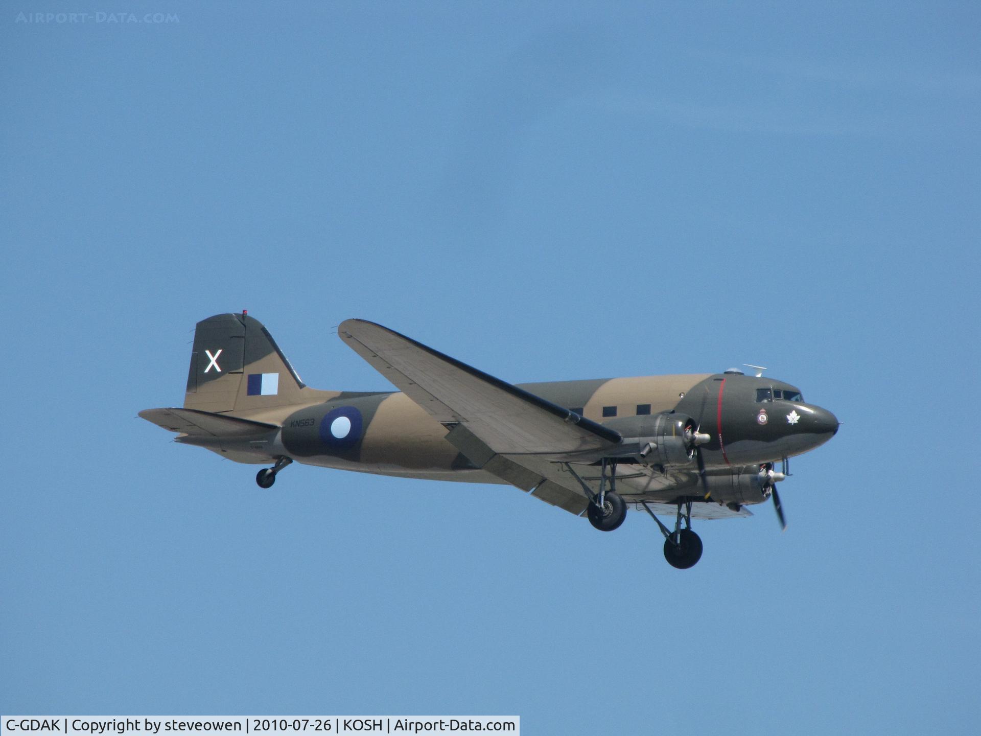 C-GDAK, 1939 Douglas DC-3-G202A C/N 2141, Canadian C-47 Past of the Mass arrival of Dc-3's at Oshkosh2010