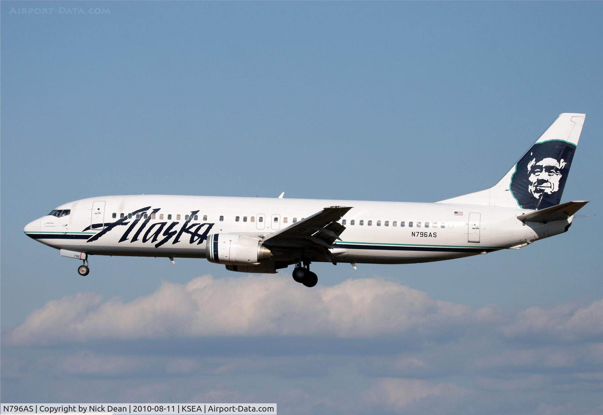 N796AS, 1998 Boeing 737-490 C/N 28891, KSEA