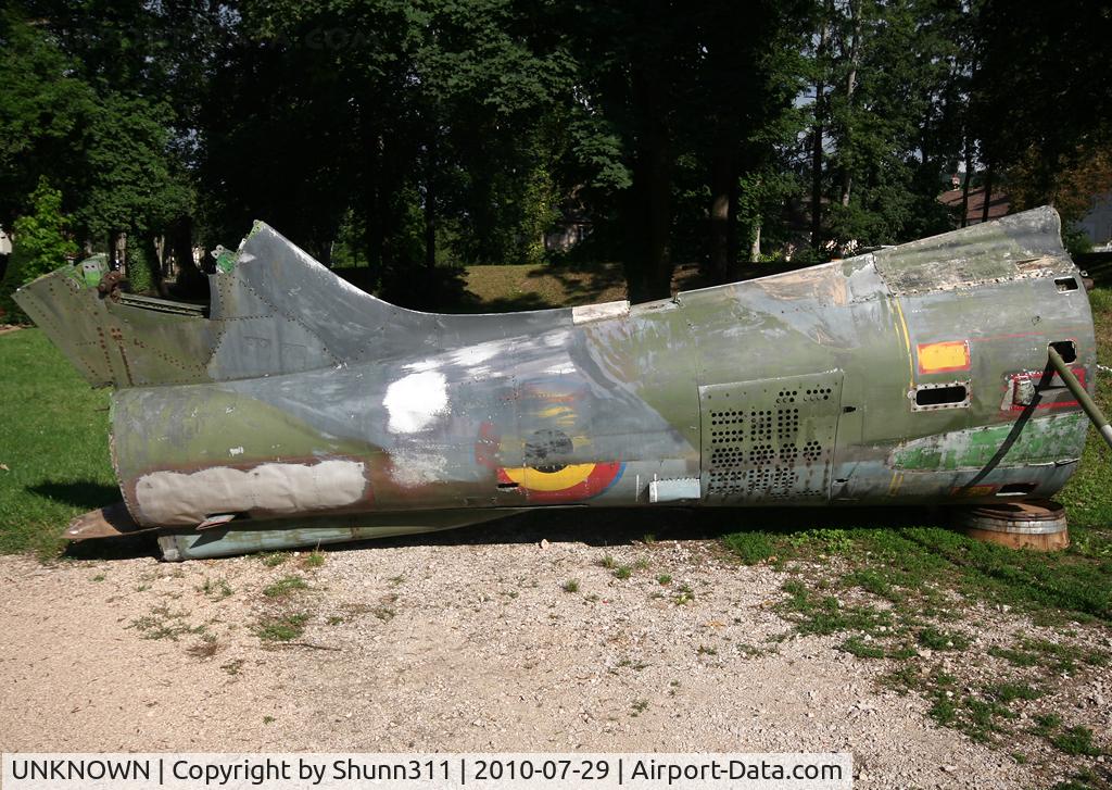 UNKNOWN, Miscellaneous Various C/N unknown, Rear part from a Belgium Air Force F-84F stored at Savigny-les-Beaune-Museum...