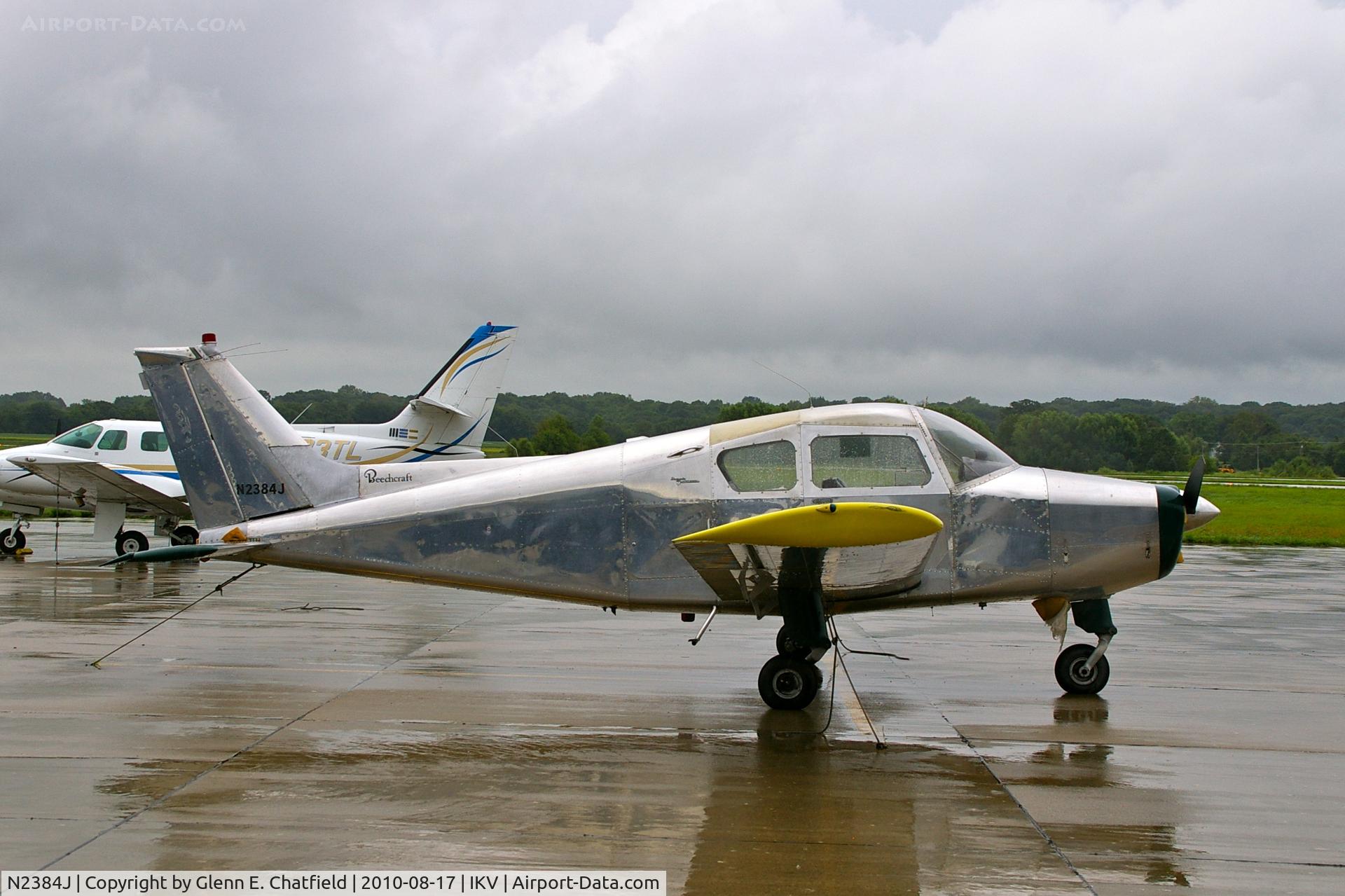 N2384J, 1963 Beech 23 C/N M-342, On a rainy ramp