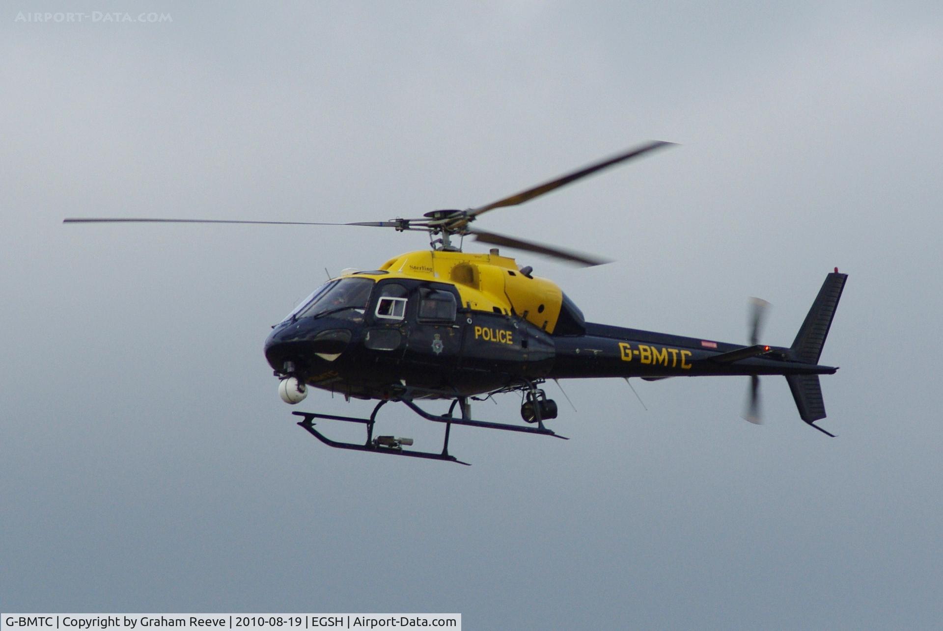 G-BMTC, 1983 Aerospatiale AS-355F-2 Ecureuil 2 C/N 5302, Approaching Norwich.