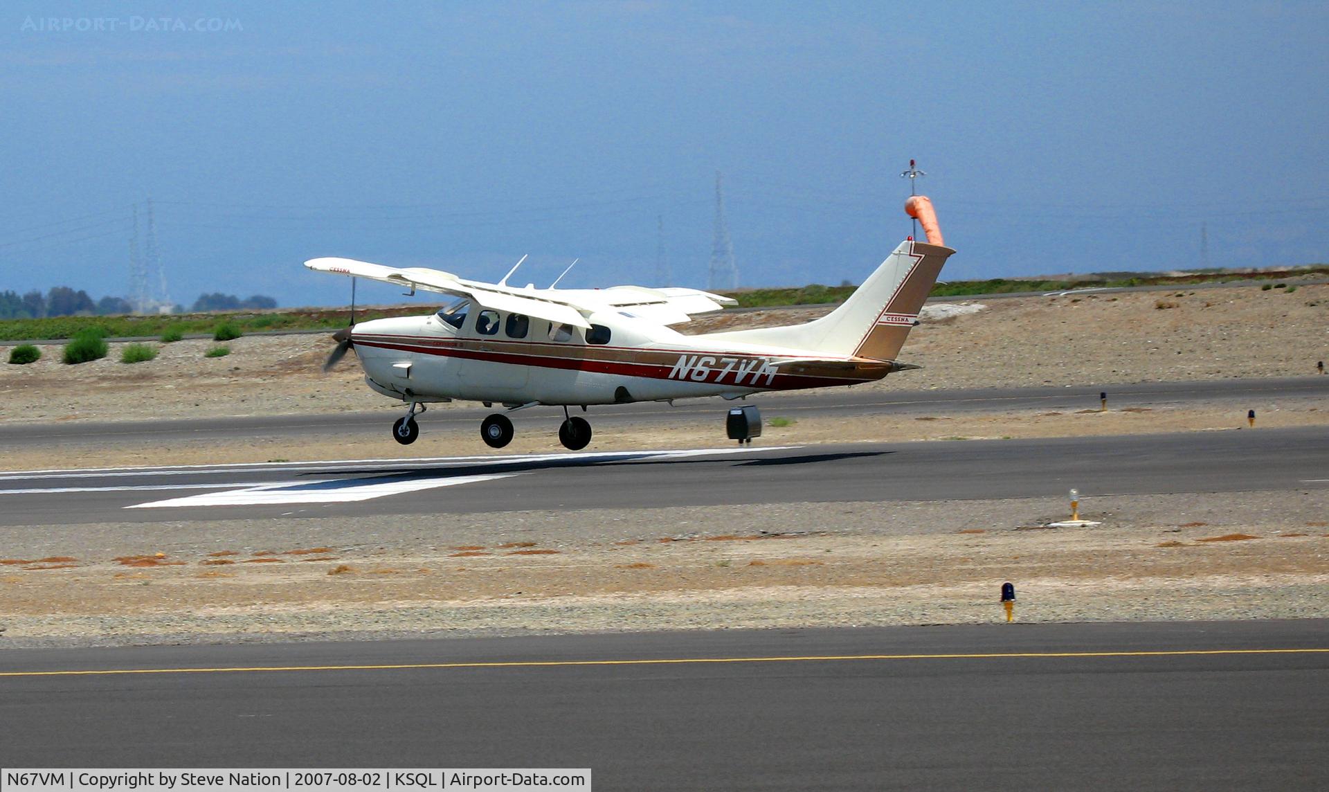 N67VM, 1980 Cessna P210N Pressurised Centurion C/N P21000568, Representations LLC (Santa Ynez, CA) near touchdown @ KSQL