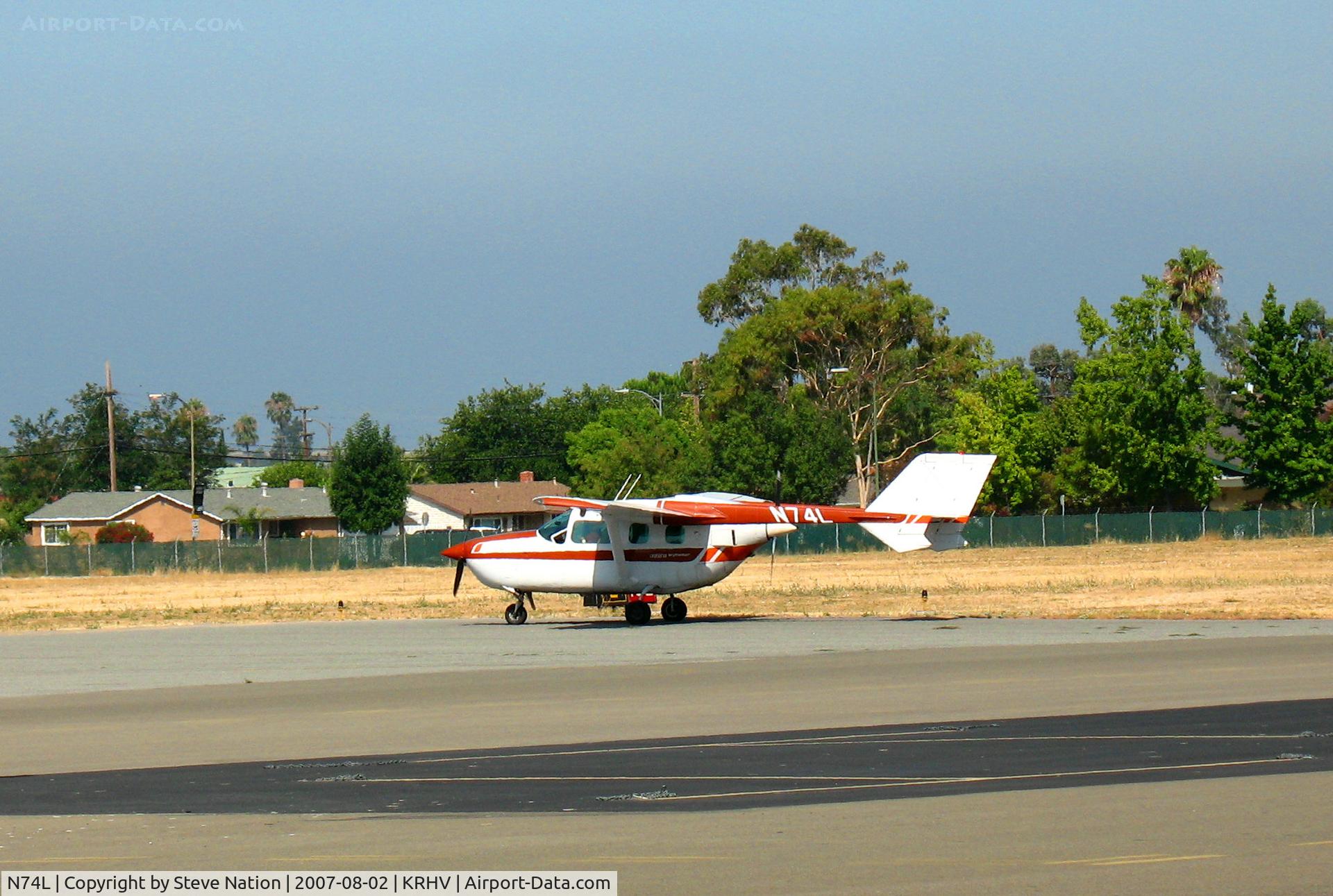 N74L, 1977 Cessna 337G Super Skymaster C/N 33701814, Locally-based 1977 Cessna 337G holding for take-off at KRHV