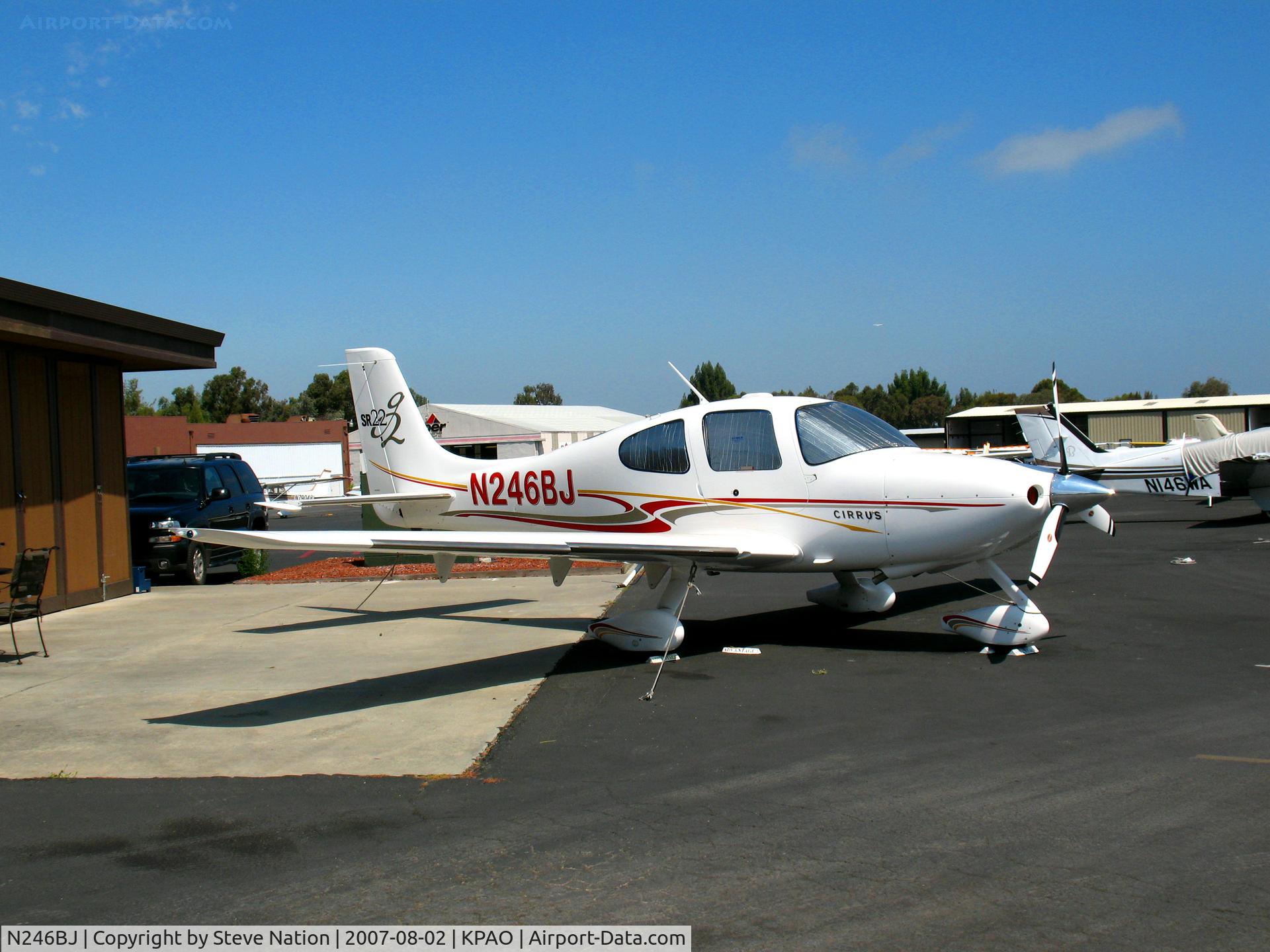N246BJ, 2005 Cirrus SR22 C/N 1438, 2005 Cirrus SR22 at Palo Alto, CA home base